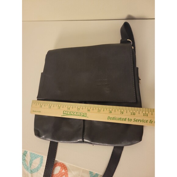 Vera Pelle Grey Leather Crossbody Bag - Picture 9 of 10